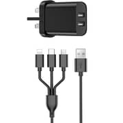 Wiwu Quick Charger With 3-in-1 Charging Cable Black