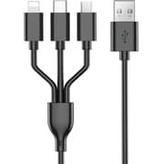 Wiwu Quick Charger With 3-in-1 Charging Cable Black