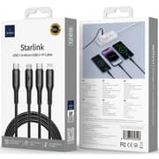 Wiwu 3-in-1 Type-C Fast Charge Cable 1m Black