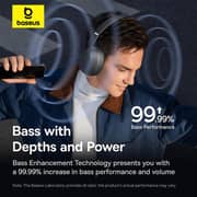 Baseus A00070800821 Bass 35 Max Wireless Over Ear Headphones Twilight Grey