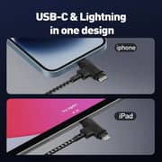 Joda Type-C to Type-C & Lightning 2-in-1 Cable 1m – Black