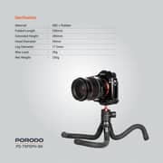 Porodo Flexible Tripod Stand Black