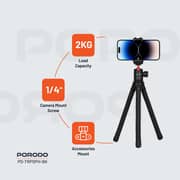 Porodo Flexible Tripod Stand Black