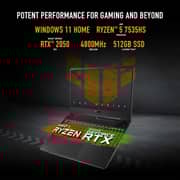 Asus TUF A15 Gaming (2025) Laptop - AMD Ryzen 5-7535HS / 15.6inch FHD / 512GB SSD / 8GB RAM / 4GB NVIDIA GeForce RTX 2050 Graphics / Windows 11 Home / English & Arabic Keyboard / Graphite Black / Middle East Version - [FA506NF-HN003W]