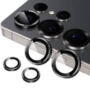 FITIT Camera Lens Protector for Samsung Galaxy S25 Ultra 5G, 9H Tempered Glass Metal Individual Ring Cover, Easy Installation Tray, Black