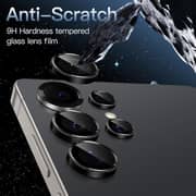 FITIT Camera Lens Protector for Samsung Galaxy S25 Ultra 5G, 9H Tempered Glass Metal Individual Ring Cover, Easy Installation Tray, Black