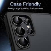 FITIT Camera Lens Protector for Samsung Galaxy S25 Ultra 5G, 9H Tempered Glass Metal Individual Ring Cover, Easy Installation Tray, Black
