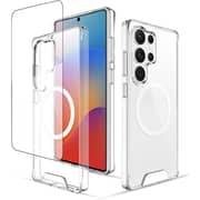 Glassology Samsung Galaxy S25 Ultra Bundle - Magnetic Clear Case + Screen Protector, 360° Protection, Shatterproof, Anti-Yellowing, High Clarity