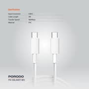 Porodo USB-C To USB-C Cable 3m White
