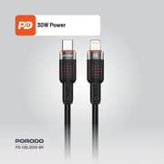 Porodo USB-C To Lightning Cable 1.2m Black