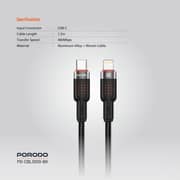 Porodo USB-C To Lightning Cable 1.2m Black