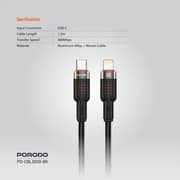 Porodo USB-C To Lightning Cable 1.2m Black