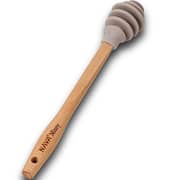 Nava Misty Silicone Honey Dipper With Wooden Handle 1pc