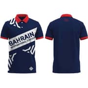 Bic Bahrain Arabesque Collar T-Shirt Navy/Red X Large