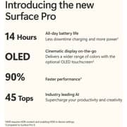 Microsoft Surface Pro Copilot+PC - Snapdragon X Elite / 13inch OLED / 512GB SSD / 16GB RAM / Shared Qualcomm Adreno GPU Graphics / Windows 11 Home/ Sapphire / International Version - [ZIA-00040]