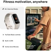 Fitbit GA05185-GB Charge 6 Smartwatch Porcelain/Silver Aluminium
