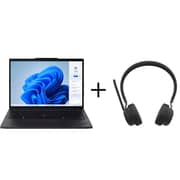 Lenovo ThinkPad T14 Gen 5 (2025) AI PC - 1st Series / Intel Core Ultra 7-155U / 14inch WUXGA / 512GB SSD / 16GB RAM / Shared Intel Graphics / Windows 11 Pro / English & Arabic Keyboard / Black / Middle East Version - [21ML000AGR] + LB310 Headset