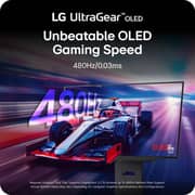 شاشة إل جي ألترا جير للألعاب مقاس 27 بوصة شاشة OLED دقة QHD ومعدل تحديث 480 هرتز مع تقنية DisplayHDR لون أسود 400 27GX790AB