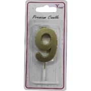 Trishi Metallic Candle Number 9