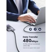 سلك يوجرين USB-C إلى USB-C طول 3 متر، لون أسود