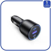 Ugreen 3-Port Fast Car Charger Black
