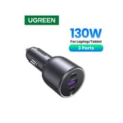 Ugreen 3-Port Fast Car Charger Black