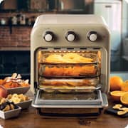 Ariete 2in1 Vintage Air Fryer and Oven, 1400W, 16 Liter , includes Accessories, 60-Minute Timer, Double Glass, Beige - 4632