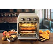 Ariete 2in1 Vintage Air Fryer and Oven, 1400W, 16 Liter , includes Accessories, 60-Minute Timer, Double Glass, Beige - 4632