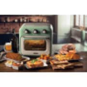 Ariete 2in1 Vintage Air Fryer and Oven, 1400W, 16 Liter , includes Accessories, 60-Minute Timer, Double Glass, Green - 4632