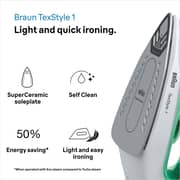 Braun TexStyle 1 Steam iron 2000 Watt - Green /white - SI 1040GR