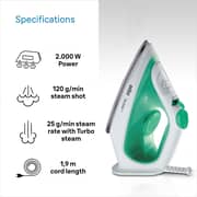 Braun TexStyle 1 Steam iron 2000 Watt - Green /white - SI 1040GR