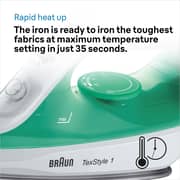 Braun TexStyle 1 Steam iron 2000 Watt - Green /white - SI 1040GR