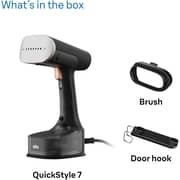 Braun QuickStyle 7 Portable Steam Iron, 1600W, 0.25L , Fast Heat-up, Black, GS7077BK