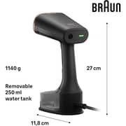 Braun QuickStyle 7 Portable Steam Iron, 1600W, 0.25L , Fast Heat-up, Black, GS7077BK