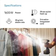 Braun QuickStyle 7 Portable Steam Iron, 1600W, 0.25L , Fast Heat-up, Black, GS7077BK