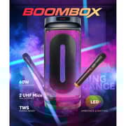 Magic Star Boombox Party Speaker With 2 Microphones Black