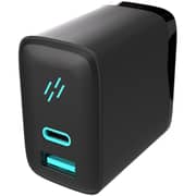 Heatz Dual Port Fast Charger With Type C to C Cable 1m Black