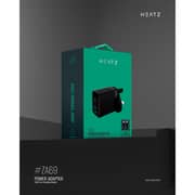 Heatz Dual Port Fast Charger With Type C to C Cable 1m Black