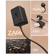 Heatz 6-In-1 GaN Power Adapter Black