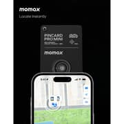 Momax PinCard Pro Mini Rechargeable Find My Tracker Black