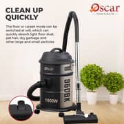 Oscar 1800W Drum Vacuum Cleaner with 21L Capacity, Airflow Control Handle, Dust Full Indicator, and Detachable Dust Bin – OVC-2118