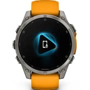 Garmin 010-02904-11 Fenix 8 Smartwatch Sapphire Titanium With Spark Orange/Graphite Band