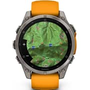 Garmin 010-02904-11 Fenix 8 Smartwatch Sapphire Titanium With Spark Orange/Graphite Band