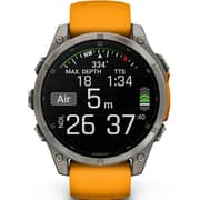 Garmin 010-02904-11 Fenix 8 Smartwatch Sapphire Titanium With Spark Orange/Graphite Band