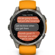Garmin 010-02904-11 Fenix 8 Smartwatch Sapphire Titanium With Spark Orange/Graphite Band