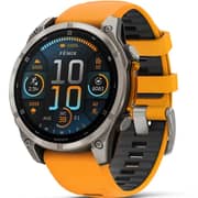 Garmin 010-02904-11 Fenix 8 Smartwatch Sapphire Titanium With Spark Orange/Graphite Band