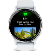 Garmin 010-02784-00 Venu 3 Smartwatch Silver Stainless Steel Bezel With Whitestone Case and Silicone Band