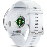 Garmin 010-02784-00 Venu 3 Smartwatch Silver Stainless Steel Bezel With Whitestone Case and Silicone Band
