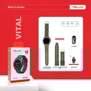 Telux Vital 1.43″ AMOLED Smartwatch with Health Monitoring & AI Voice Assistant - Green