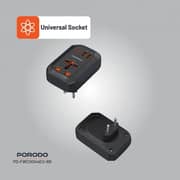 Porodo 1 Pc Travel Adaptor Black